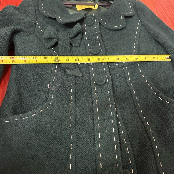 Retro green Mary Jane jacket coat wool-blend 80s Korean - Picture 6 of 10